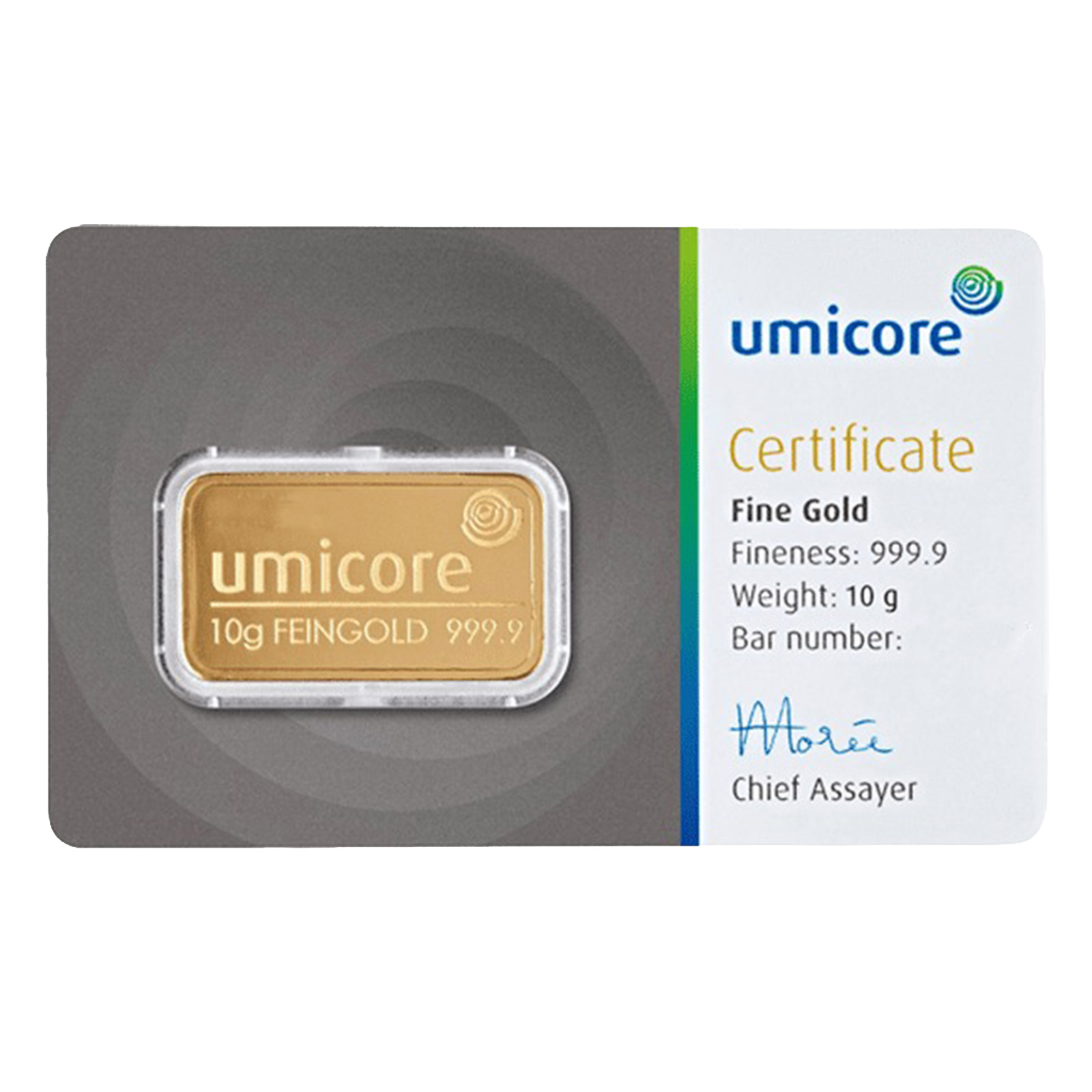 10g Umicore 999.9 Fine Gold Bar