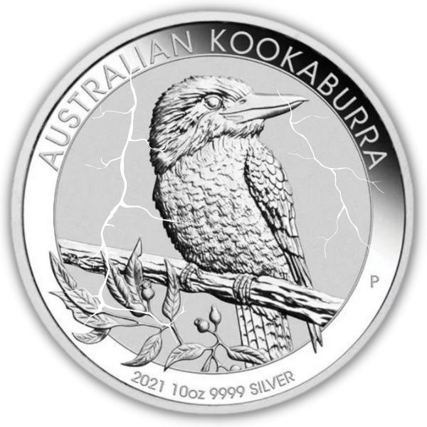 2021 10 oz Silver Kookaburra Coin (Cracked Capsule)