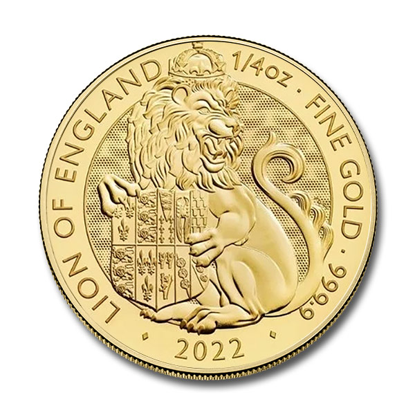 2022 1/4 oz Tudor Beasts Lion of England Gold Coin