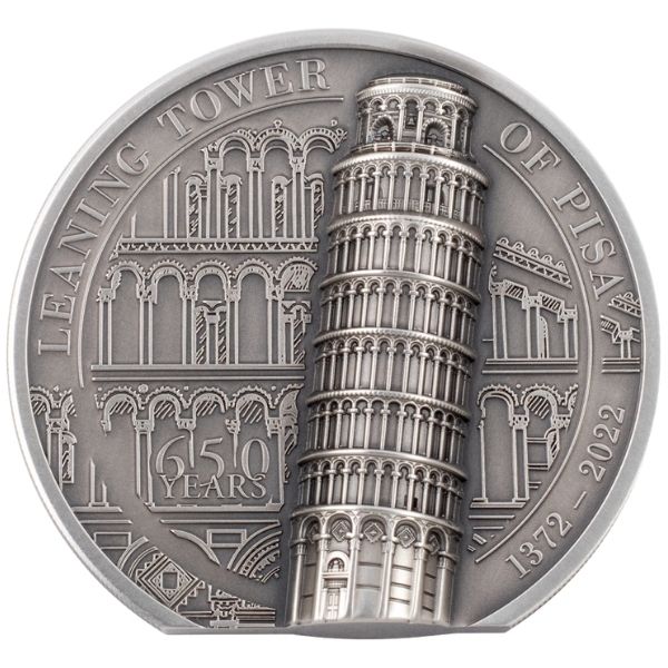 2022 2oz Silver Leaning Tower of Pisa Antique Coin