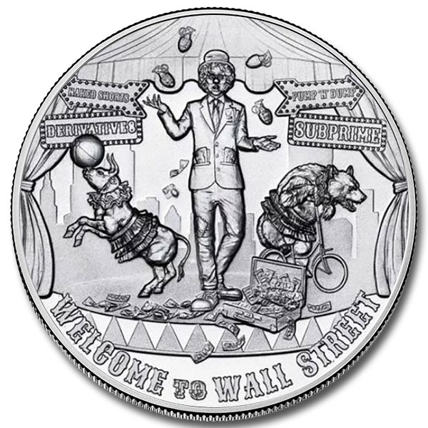 2022 Welcome to Wall Street 2 oz Silver Round (New in Capsule)