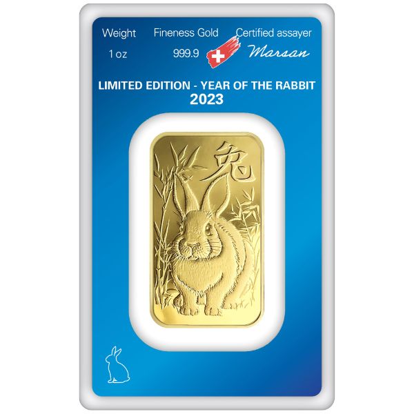 2023 Argor-Heraeus Rabbit 1 oz Gold Bar (New in Assay)