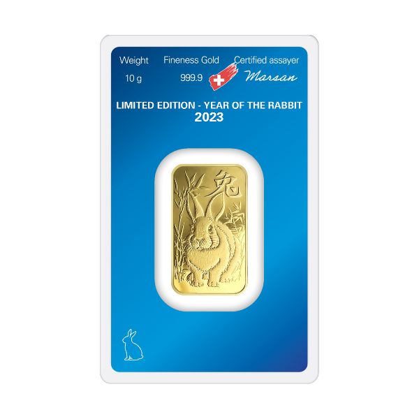 2023 Argor-Heraeus Rabbit 10 gram Gold Bar (New in Assay)
