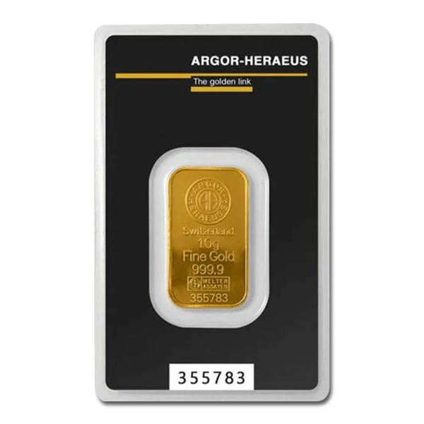 Argor-Heraeus 10 gram Gold Bar (New in Assay)