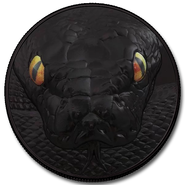 2022 Palau 2 oz Silver Black Python Coin