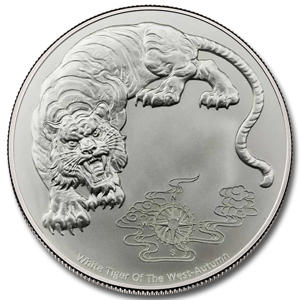 2023 Four Guardians – White Tiger 1 oz Silver Coin (BU)