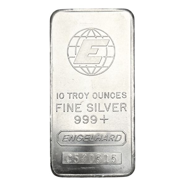 Engelhard 10 oz Silver Bar – Struck Globe “E”