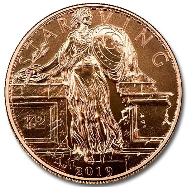 Zombucks Starving Liberty 1 oz Copper Round