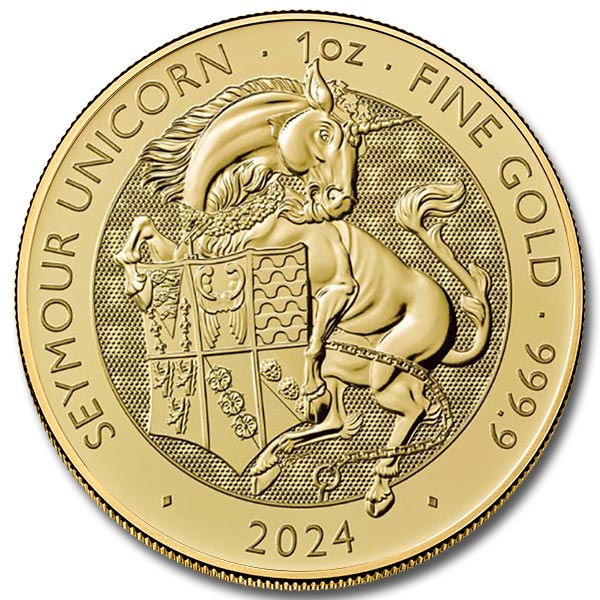 2024 1 oz Tudor Beasts Seymour Unicorn Gold Coin (BU)