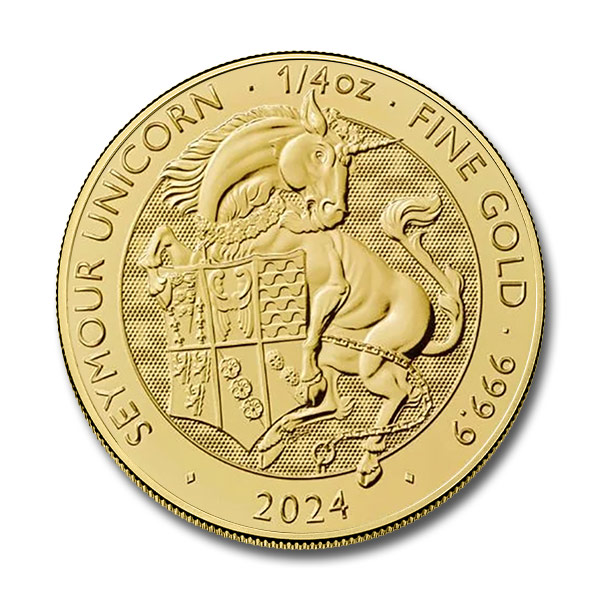 2024 1/4 oz Tudor Beasts Seymour Unicorn Gold Coin (BU)