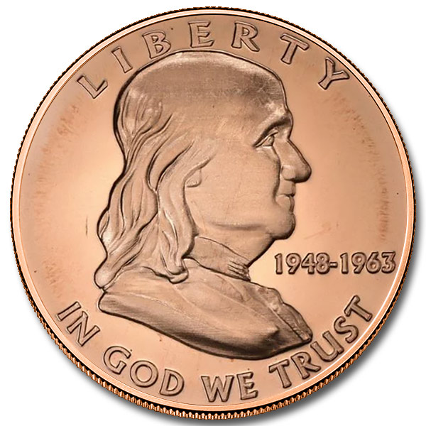Franklin Half Dollar 1 oz Copper Round (New)