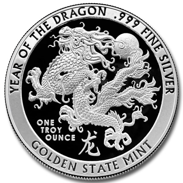 GSM Lunar Year of The Dragon 1 oz Silver Round (New)