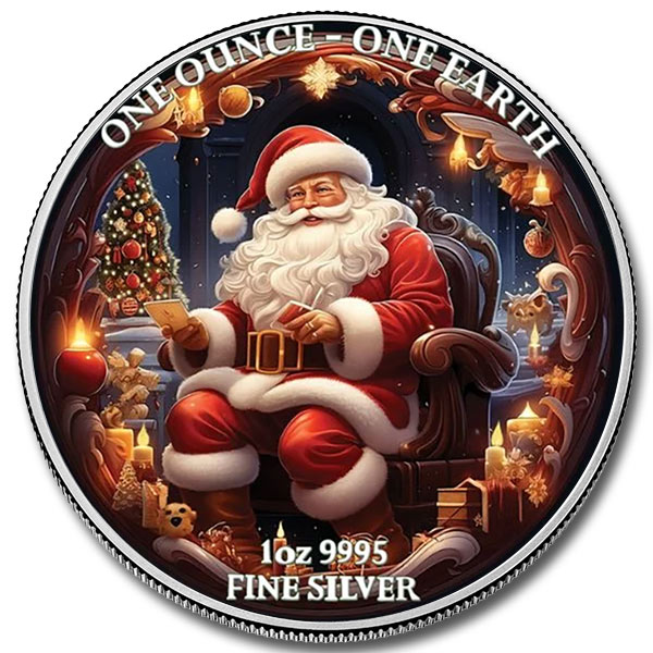 2022 Fiji 1 oz Earth Santa Claus Silver Coin