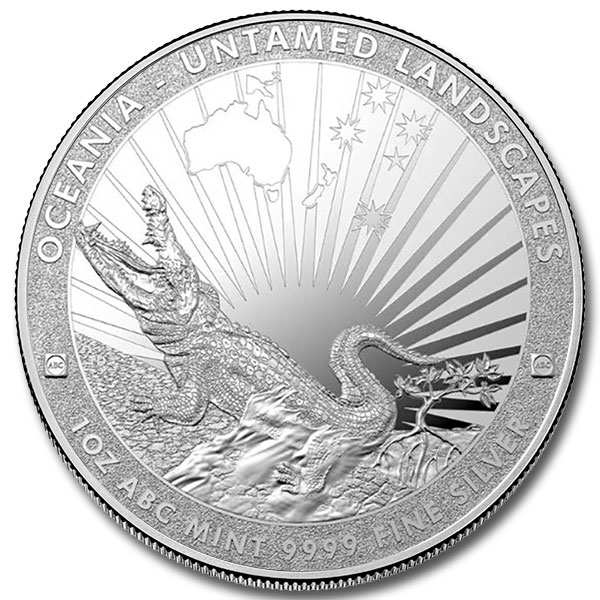 2024 1 oz Tokelau Untamed Landscapes Crocodile Silver Coin (BU)