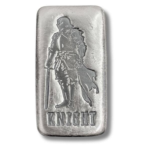 Epic Warriors Knight 5 oz Poured Silver Bar