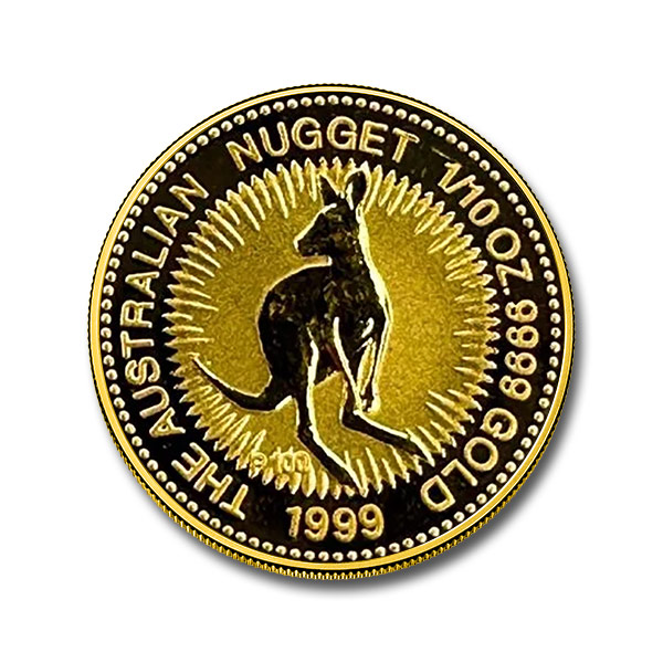 1999 1/10 oz Australian Nugget/Kangaroo Gold Coin (BU)