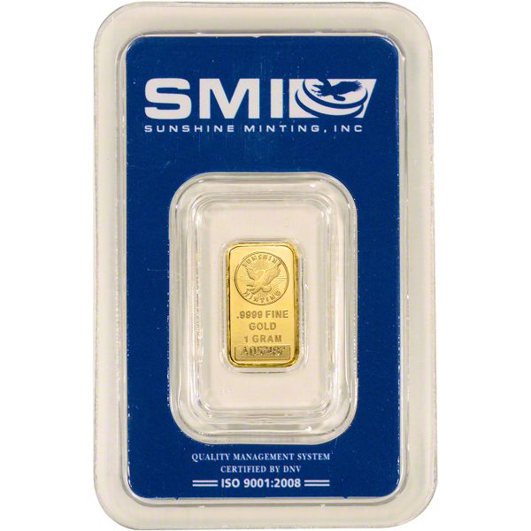 Sunshine Mint 1 gram Gold Bar (New in Assay)