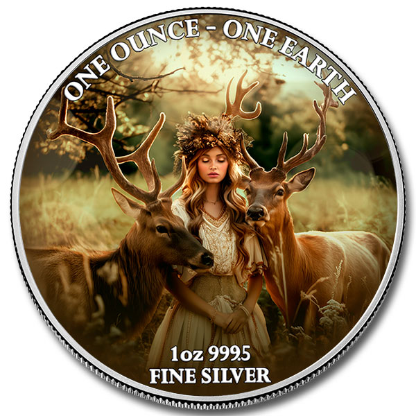 2022 1 oz Fiji Continents Europe Colorized Silver Coin