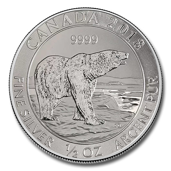 2018 1/2 oz Canadian Polar Bear Silver Coin (BU)