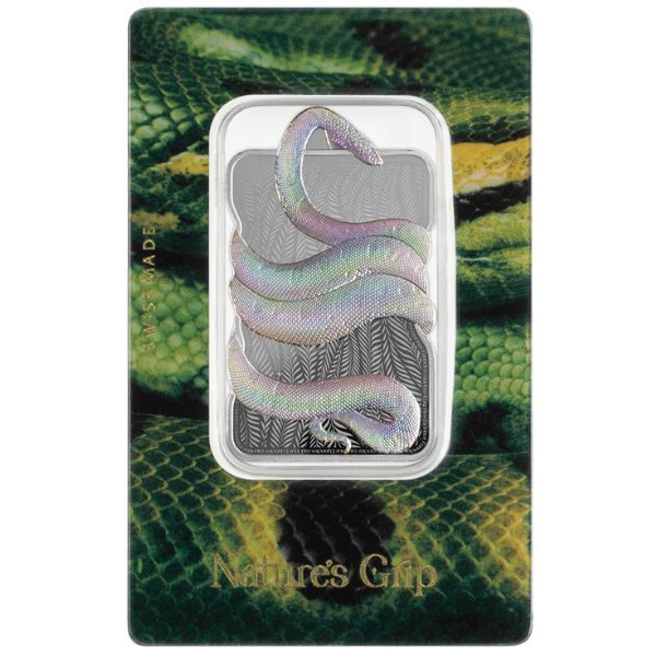 2024 1 oz Niue Nature’s Grip Green Anaconda Silver Bar (New in Assay)