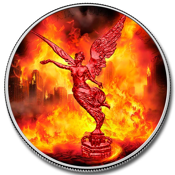 2024 1 oz Mexican Silver Libertad – Forces of Nature Fire