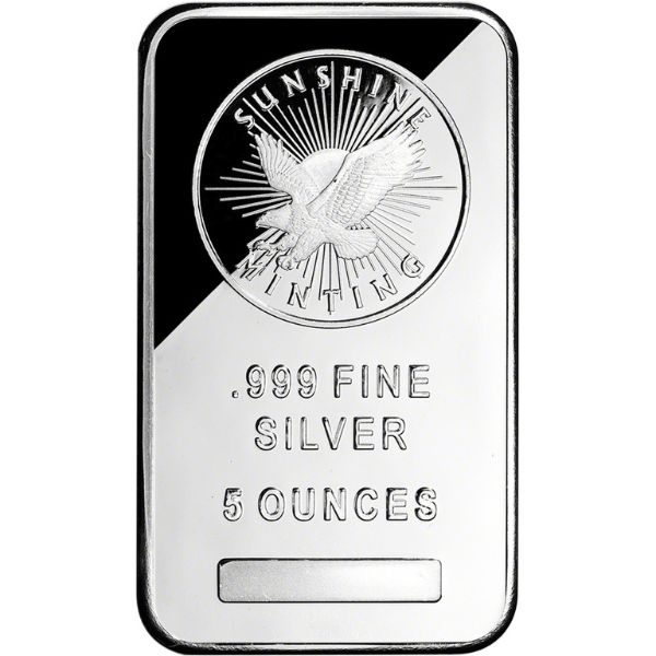Sunshine Mint 5 oz Silver Bar Mint Mark SI (New)