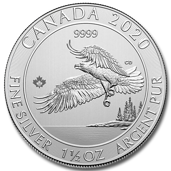 2020 1.5 oz Canadian Bald Eagle Silver Coin (BU)