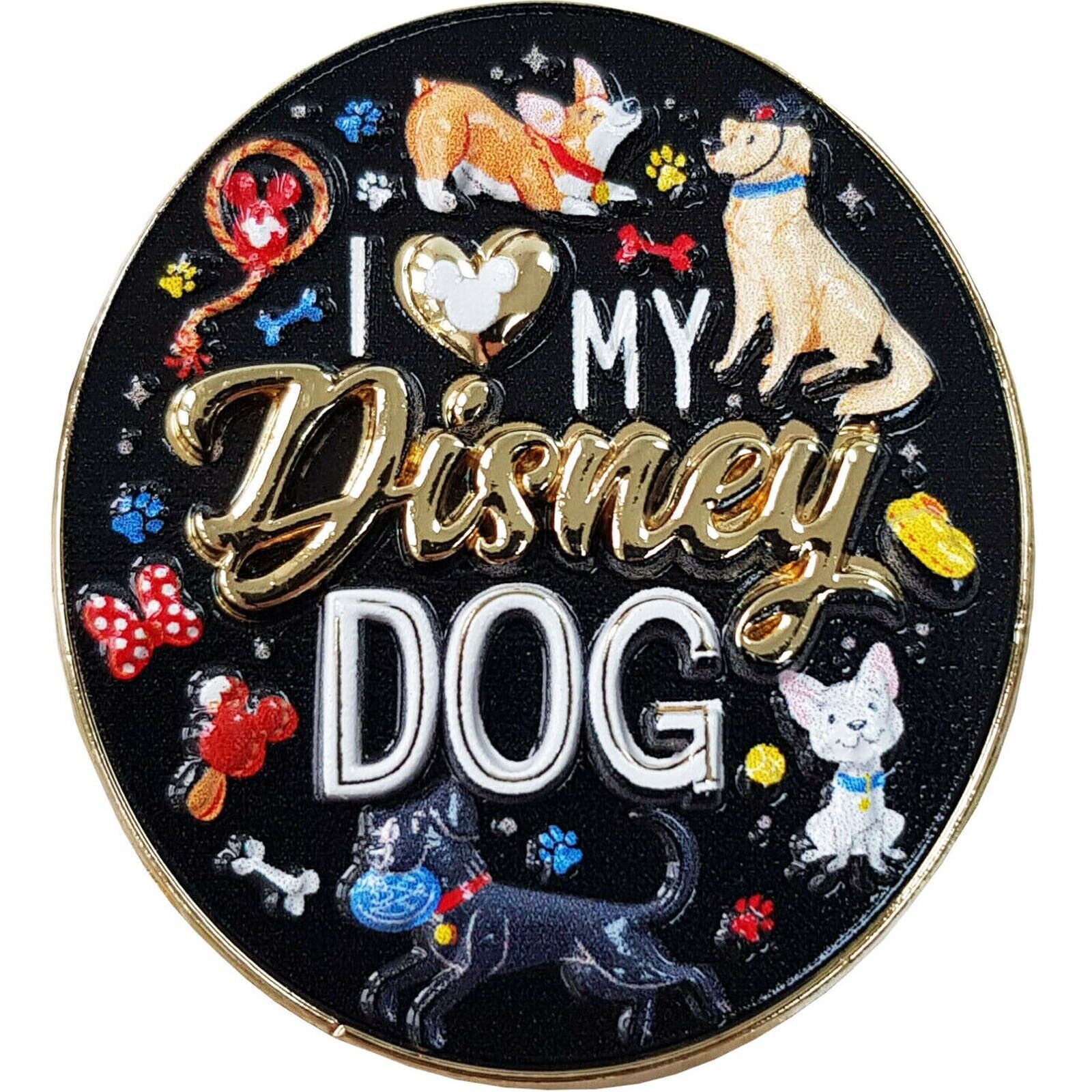 Disney Store Pets Collection I Love My Dog Pin Trading Badge